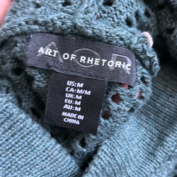 Art of Rhetoric men’s soft green hooded sweater size medium - Picture 2 of 6